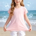 thumbnail image 1 of ITSAME Girls Short Sleeve T-Shirts Loose Fit Quick-Dry Crewneck Tees Summer Basic Active Tops Pink Size 11, 1 of 9