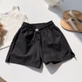 thumbnail image 1 of ITSAME Girls Shorts, Quick-Dry Loose Fit Elastic Waist Summer Casual Fashion Home Clothes Shorts Black Size 9T, 1 of 5
