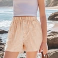 thumbnail image 1 of ITSAME Girls Shorts, Striped Print Loose Fit Elastic Waist Summer Fashion Casual Shorts with Pockets Orange 13-14T, 1 of 9