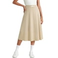 thumbnail image 1 of ITSAME Girls Skirt, High Waist Stretchy Fit Mid-Length Summer Fashion Casual Skirt Khaki Size 13-14, 1 of 8