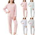 thumbnail image 1 of ITSAME Girls Sleepwear Set Crewneck Long Sleeve Top and Pants 2-Piece Kids Comfy Loungewear Outfits Green Size 10, 1 of 7