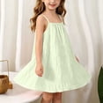 thumbnail image 1 of ITSAME Girls Slip Dress Cotton Breathable A-Line Lightweight Summer Casual Comfy Dress Green Size 4T, 1 of 9