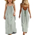 thumbnail image 1 of ITSAME Girls Slip Dress, Loose Fit Striped Print Backless Summer Fashion Casual Dress for Kids Green 13T, 1 of 9