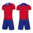thumbnail image 1 of ITSAME Girls Soccer Uniform Outfits 2-Piece V-Neck Short Sleeve Top and Shorts Kids Football Training Set Red Size 8, 1 of 9