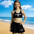 thumbnail image 1 of ITSAME Girls Split Swimwear Set, with Ruffled Skirts Quick-Dry Tankini Top and Bottom Summer Fashion Swimsuit 3-Piece Black 9-10T, 1 of 8