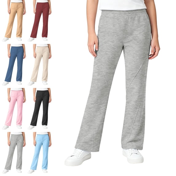 ITSAME Girls Straight Leg Sweatpants Elastic Waist Active Fit Kids Versatile Casual Trousers Navy Size 14
