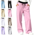 thumbnail image 1 of ITSAME Girls Straight Leg Sweatpants with Pockets Elastic Waist Loose Fit Kids Comfy Casual Active Pants Black Size 9, 1 of 8