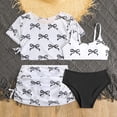 thumbnail image 1 of ITSAME Girls Swimsuit 4-Piece, Sun Protection Bow Print Quick-Dry Fashion Beach Bikini Set White Size 8, 1 of 7