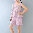 thumbnail image 1 of ITSAME Girls Tank Top and Shorts Outfit, Fashion Print Cotton Summer Casual Loungewear Set 2-Piece Watermelon Red 4-5T, 1 of 9