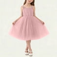 thumbnail image 1 of ITSAME Girls Tutu Dress, Puffy Tulle Sleeveless Waist-Cinching Summer Casual Fashion Slip Dress Pink 2-3T, 1 of 6