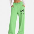 thumbnail image 1 of ITSAME Girls Wide Leg Sweatpants Bow Print High Waisted Loose Fit Fall Winter Casual Trousers with Pockets Size 11, 1 of 6