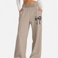 thumbnail image 1 of ITSAME Girls Wide Leg Sweatpants Bow Print High Waisted Loose Fit Fall Winter Casual Trousers with Pockets Size 11, 1 of 6