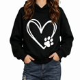 thumbnail image 1 of ITSAME Hoodie for Girls (1-10) Long Sleeve Pullover Loose Fit Heart Print Fall Casual Comfy Hooded Sweatshirt Size 9, 1 of 6