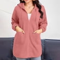 thumbnail image 1 of ITSAME Jackets for Womens, Zip Up Hoodie Mid-Length Loose Casual Sweatshirt Outwear with Pockets Pink M, 1 of 9