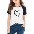 thumbnail image 1 of ITSAME Kids Boys Girls T-Shirts, Heart Graphic Crewneck Loose Fit Valentine's Day T-Shirts Black 9T, 1 of 8