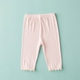 thumbnail image 1 of ITSAME Leggings Shorts for Girls, Cotton Ruffle Hem Elastic Waist Soft Thin Breathable Leggings Pink 8-9T, 1 of 5