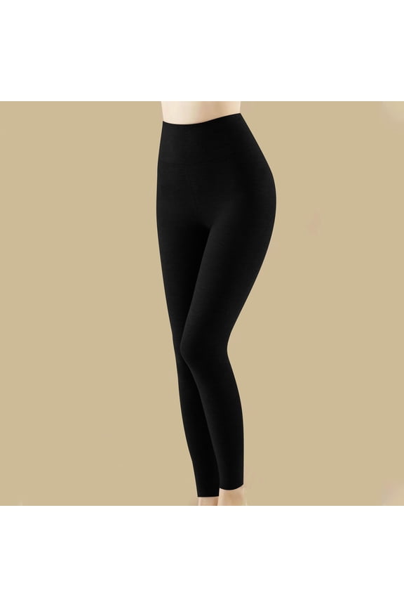 Leggings for Womens, High Waisted Tight Fitting Velvet Seamless Fall Winter Running Yoga Workout Pants Black M