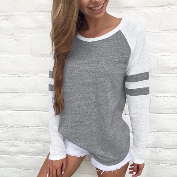 ITSAME Long Sleeve T Shirts for Womens, Loose Fit Crewneck Plus Size Casual Pullover Raglan Blouse Mint Green S