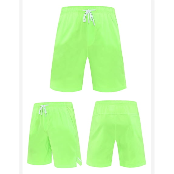 ITSAME Men's Athletic Shorts, Thin Breathable Quick Drying Elastic Waist Summer Sports Shorts with Pockets Green 2XL