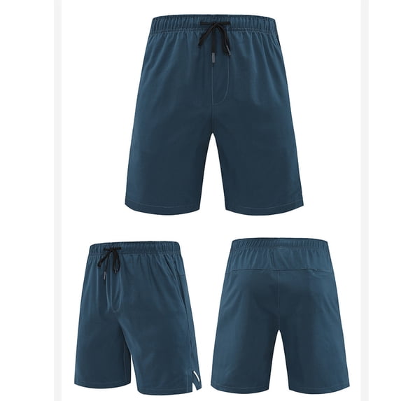 ITSAME Men's Athletic Shorts, Thin Breathable Quick Drying Elastic Waist Summer Sports Shorts with Pockets Navy 2XL