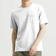 thumbnail image 1 of ITSAME Men's Short Sleeve T-Shirt, Cotton Pockets Crew Neck Solid Color Summer Causal Loose Tee White XL, 1 of 9