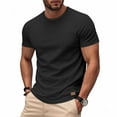 thumbnail image 1 of ITSAME Men's Short Sleeve Tee, Classic Fit Crew Neck Solid Color Summer Causal T-Shirt Black S, 1 of 9