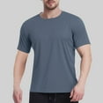 thumbnail image 1 of ITSAME Men's Short Sleeve Tee, Crew Neck Solid Color Breathable Casual 2025 Summer Casual Basic T-Shirt Dark Gray XL, 1 of 8