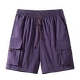 thumbnail image 1 of ITSAME Men's Sports Cargo Shorts, Quick Drying Drawstring Active Fit Summer Casual Fashion Beach Shorts Purple M, 1 of 7