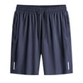thumbnail image 1 of ITSAME Men's Sports Shorts, Quick Drying Zipper Pockets Active Fit Summer Casual Activewear Shorts Dark Blue L, 1 of 7