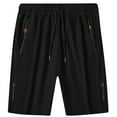 thumbnail image 1 of ITSAME Men's Sports Shorts, Zipper Pockets Quick Drying Drawstring Summer Casual Activewear Shorts Black 3XL, 1 of 8