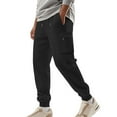 thumbnail image 1 of ITSAME Mens Cargo Sweatpants, Zip-Up Pockets Workout Tapered Pants Drawstring Athletic Joggers Black XL, 1 of 9