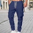 thumbnail image 1 of ITSAME Mens Fleece Jogger Pants, Active Fit with Pockets Drawstring Running Workout Sweatpants Navy L, 1 of 5