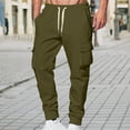thumbnail image 1 of ITSAME Mens Fleece Jogger Pants, Drawstring Active Fit with Pockets Running Workout Sweatpants Army Green M, 1 of 5