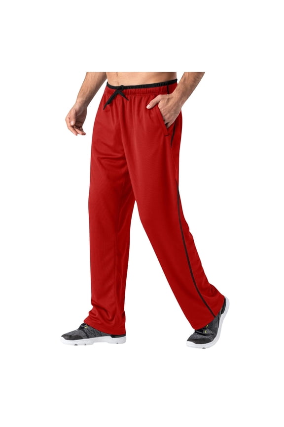 Mens Jogger Pants, Quick Dry Elastic Waist Breathable Lightweight Casual Athletic Trousers Red S