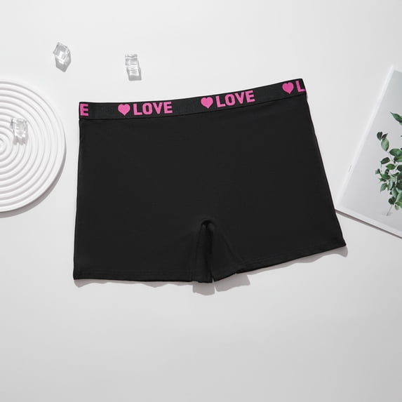 ITSAME Plus Size Underwear for Women High Waist Seamless Stretch Breathable Boyshorts Panties Black Size 3XL