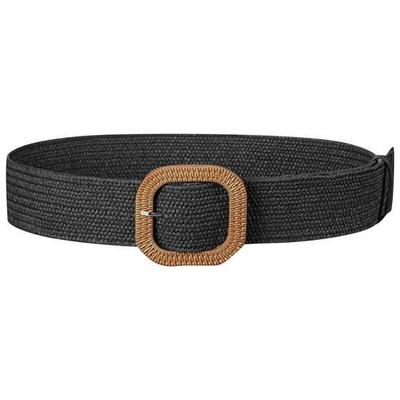 ITSAME Retro Belt for Womens, Woven Elegant Adjustable Jeans Skirt Pin Buckle Belt Black Free Size
