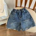 thumbnail image 1 of ITSAME Ripped Frayed Denim Shorts for Boys, Fashion Casual with Pockets Elastic Waist Summer Comfortable Shorts Blue 2T, 1 of 3