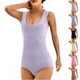 thumbnail image 1 of ITSAME Shapewear Bodysuit for Womens, Tight Fit Sleeveless Buckle Adjustable Tummy Control Jumpuit Purple 2XL, 1 of 10