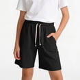 thumbnail image 1 of ITSAME Shorts for Boys Girls, Loose Fit Elastic Waist Knitting Cotton Summer Comfort Casual Shorts Black Size 12-13, 1 of 6