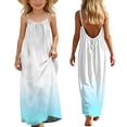 thumbnail image 1 of ITSAME Slip Dress for Girls, Gradient Print Loose Fit Backless Party Fashion Casual Dress for Summer Light Blue 7T, 1 of 9