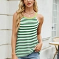 thumbnail image 1 of ITSAME Summer Tank Tops for Womens, Crew Neck Striped Loose Fit Casual Cami Shirts Green S, 1 of 8