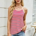 thumbnail image 1 of ITSAME Summer Tank Tops for Womens, Loose Fit Striped Crew Neck Casual Cami Shirts Red L, 1 of 8