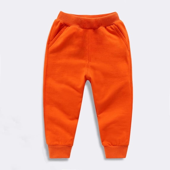 ITSAME Sweatpants for Boys Girls, Elastic Waist School Uniform Casual Sport Tapered Pants Orange 12T