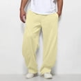 thumbnail image 1 of ITSAME Sweatpants for Mens, with Pockets Loose Fit Elastic Waist Causal Workout Straight Trousers Beige M, 1 of 7