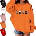 thumbnail image 1 of ITSAME Sweatshirt for Girls Long Sleeve Crewneck Halloween Print Kids Loose Casual Pullover Top Pink Size 6, 1 of 6