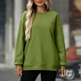 thumbnail image 1 of ITSAME Sweatshirt for Womens, Long Sleeve Loose Fit Crewneck Pullover Fashion Basic Tops Green L, 1 of 9