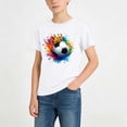 thumbnail image 1 of ITSAME T-Shirts for Boys, Crewneck Short Sleeve Football Print Kids Fashion Casual Tops White Size 3-4, 1 of 7