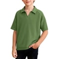 thumbnail image 1 of ITSAME T-Shirts for Boys, Lapel Short Sleeve Breathable Comfort Summer Casual Loose Tops Green Size 9, 1 of 7