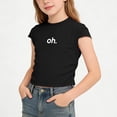 thumbnail image 1 of ITSAME T-Shirts for Girls, Crewneck Slim Fit Letter Print Summer Fashion Casual Tops Black Size 11-12, 1 of 8