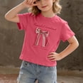 thumbnail image 1 of ITSAME T-Shirts for Girls, Cute Bow Lightweight Comfort Cotton Summer Casual Fashion Tops Red Size 10, 1 of 8